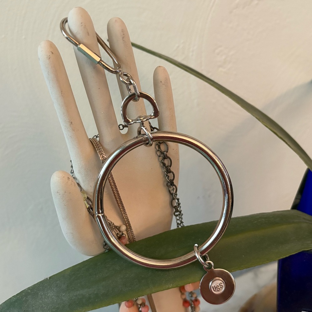 Chrome Steel USS Keyring Memento 7” long